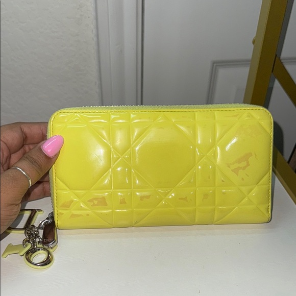 Authentic Cristian Dior Yellow Wallet - Picture 1 of 17